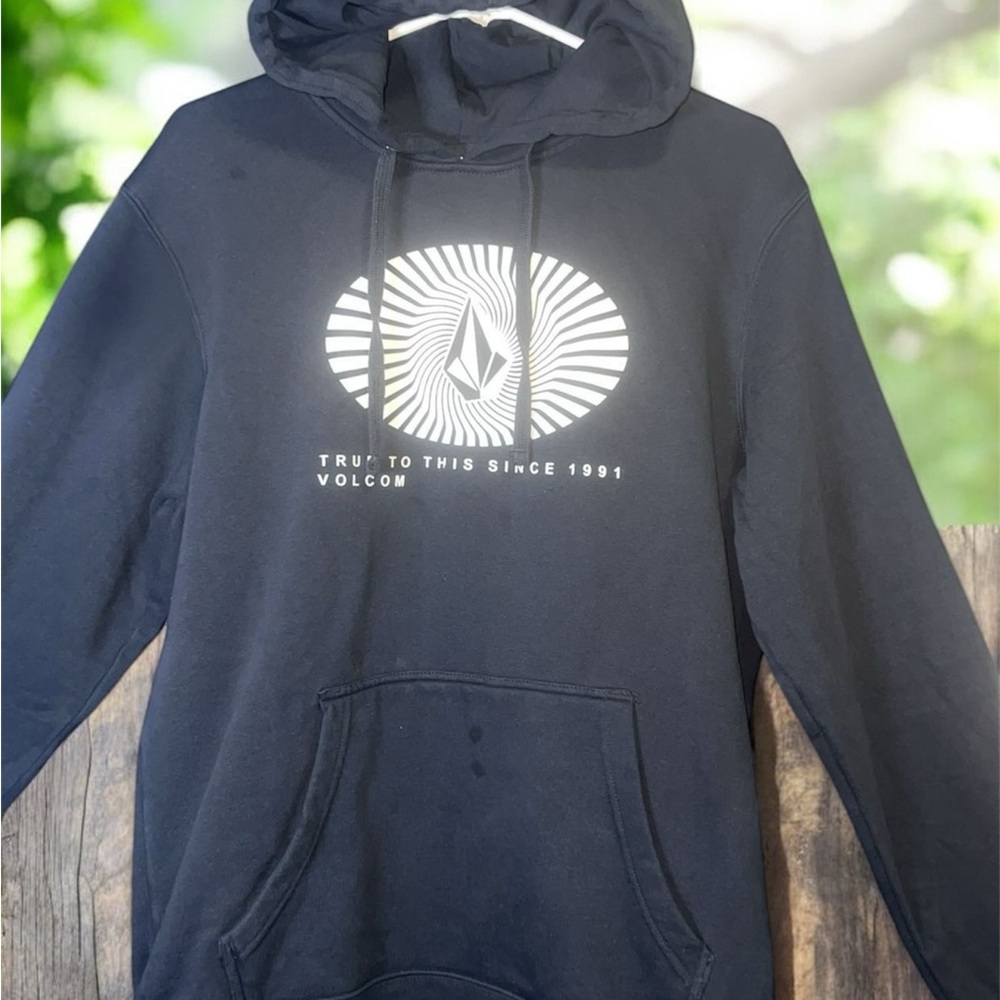 Volcom Men's Dark Blue Graphic Hoodie